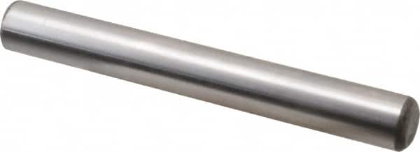Made in USA - 5/8" Diam x 5" Pin Length Grade 8 Alloy Steel Standard Dowel Pin - Bright Finish, C 47-58 & C 60 (Surface) Hardness, 46,000 Lb (Single Shear), 92,000 Lb (Double Shear) Breaking Strength, 1 Beveled & 1 Rounded End - Americas Industrial Supply