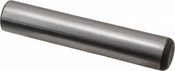 Made in USA - 3/4" Diam x 4" Pin Length Grade 8 Alloy Steel Standard Dowel Pin - Bright Finish, C 47-58 & C 60 (Surface) Hardness, 132,400 Lb (Double Shear), 66,200 Lb (Single Shear) Breaking Strength, 1 Beveled & 1 Rounded End - Americas Industrial Supply
