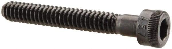 Made in USA - #10-24 UNC Hex Socket Drive, Socket Cap Screw - Alloy Steel, Black Oxide Finish, Partially Threaded, 1-3/8" Length Under Head - Americas Industrial Supply