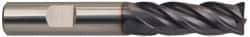 Guhring - 12mm, 26mm LOC, 12mm Shank Diam, 83mm OAL, 4 Flute, Solid Carbide Square End Mill - Single End, FIREX Finish, Spiral Flute, 35/38° Helix, Centercutting, Right Hand Cut, Right Hand Flute, Series 3736 - Americas Industrial Supply