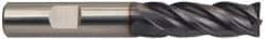 Guhring - 12mm, 26mm LOC, 12mm Shank Diam, 83mm OAL, 4 Flute, Solid Carbide Square End Mill - Single End, FIREX Finish, Spiral Flute, 35/38° Helix, Centercutting, Right Hand Cut, Right Hand Flute, Series 3736 - Americas Industrial Supply