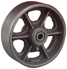 Albion - 5 Inch Diameter x 1-1/2 Inch Wide, Cast Iron Caster Wheel - 600 Lb. Capacity, 1-5/8 Inch Hub Length, 1/2 Inch Axle Diameter, Roller Bearing - Americas Industrial Supply