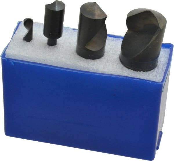 M.A. Ford - 4 Piece, 1/4 to 1" Head Diam, 120° Included Angle, Single End Countersink Set - Americas Industrial Supply