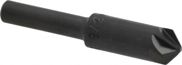 M.A. Ford - 3/8" Head Diam, 1/4" Shank Diam, 6 Flute 100° High Speed Steel Countersink - Americas Industrial Supply
