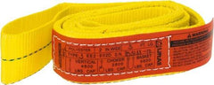 Lift-All - 5' Long x 2" Wide, 4,800 Lb Vertical Capacity, 2 Ply, Nylon Web Sling - 3,800 Lb Choker Capacity, Yellow - Americas Industrial Supply