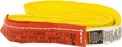 Lift-All - 4' Long x 1" Wide, 2,400 Lb Vertical Capacity, 1 Ply, Polyester Web Sling - 1,900 Lb Choker Capacity, Yellow - Americas Industrial Supply