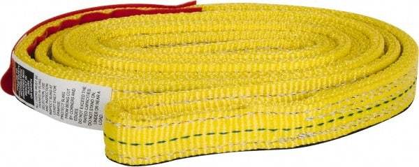 Lift-All - 6' Long x 1" Wide, 4,800 Lb Vertical Capacity, 2 Ply, Nylon Web Sling - 3,800 Lb Choker Capacity, Yellow - Americas Industrial Supply