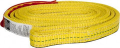 Lift-All - 6' Long x 1" Wide, 4,800 Lb Vertical Capacity, 2 Ply, Nylon Web Sling - 3,800 Lb Choker Capacity, Yellow - Americas Industrial Supply