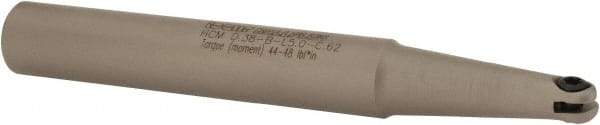 Iscar - 3/8" Cut Diam, 5/8" Shank Diam, 5" OAL, Indexable Ball Nose End Mill - 1" Head Length, Straight Shank, HCM D.38 Toolholder, HBR D.38, HCR D.38 Insert - Americas Industrial Supply