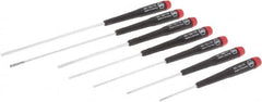 Wiha - 7 Piece Phillips & Slotted Screwdriver Set - Round Shank, Ergonomic Handle, Blade Sizes: Length 50, 100 & 150, Bit Sizes: Philips #0 - Americas Industrial Supply