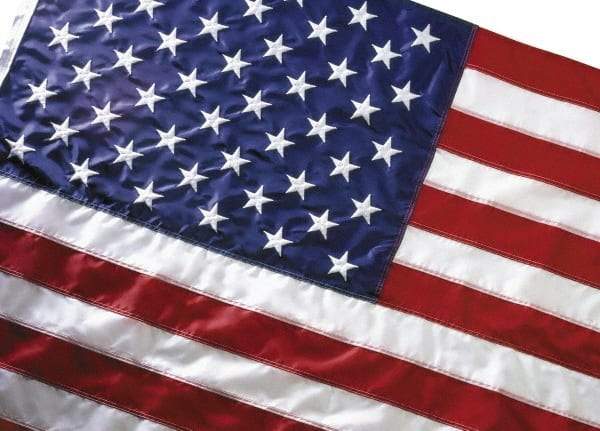 Valley Forge Flag Co - 8 Ft. Wide x 5 Ft. High, American Flag - Outdoor, Polyester, Red, White and Blue, Pole Mounted, Includes Brass Grommets - Americas Industrial Supply