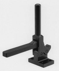 De-Sta-Co - 1,600 Lb Holding Capacity, Vertical Handle, Manual Hold Down Toggle Clamp - 80° Handle Movement, 80° Bar Opening, Solid Bar, Flanged Base, Electro-Plated Zinc, Carbon Steel - Americas Industrial Supply