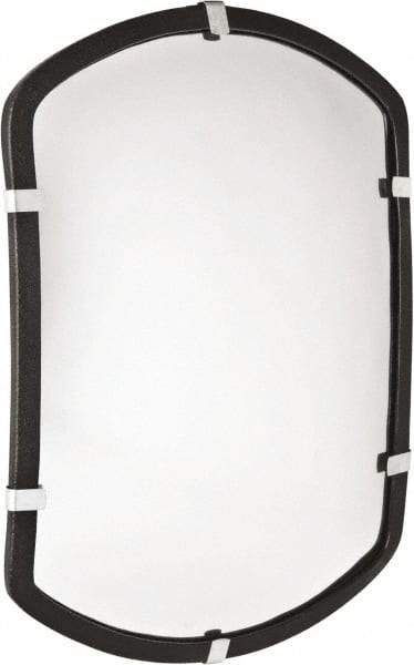 PRO-SAFE - Indoor Rectangular Convex Safety, Traffic & Inspection Mirrors - Acrylic Lens, Laminated Hardboard Backing, 16" High, 20' Max Covered Distance - Americas Industrial Supply