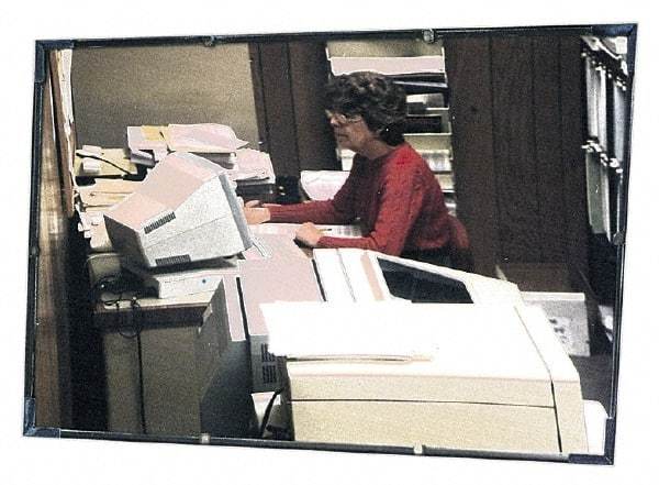 PRO-SAFE - Indoor/Outdoor Rectangular Flat Safety, Traffic & Inspection Mirrors - Acrylic Lens, Laminated Hardboard Backing, 12" High - Americas Industrial Supply