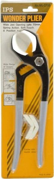 Value Collection - 12" OAL, 2-1/4" Jaw Length x 3-3/4" Jaw Width, 8 Position Tongue & Groove Pliers - Soft Curved Jaws, Standard Head - Americas Industrial Supply