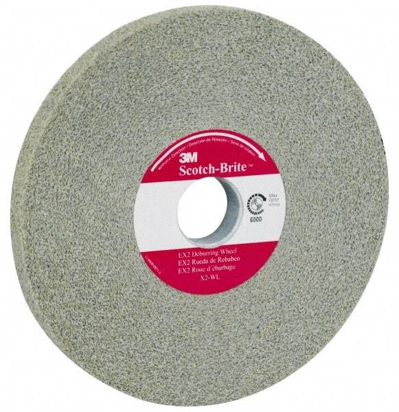 3M - 8" Diam, 1" Face Width, 5/8" Center Hole, Fine Grade, Silicon Carbide Deburring Wheel - Unitized, Soft Density 2 Grade, 4,000 RPM - Americas Industrial Supply