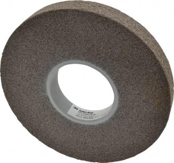 3M - 8" Diam, 1" Face Width, 3" Center Hole, Fine Grade, Aluminum Oxide Deburring Wheel - Convolute, Hard Density 7 Grade, 4,500 RPM - Americas Industrial Supply