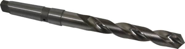 Value Collection - 1-1/8", 4MT 118° Point Cobalt Taper Shank Drill Bit - Bright Finish, 7-3/4" Flute Length, 13-3/8" OAL, Spiral Flute, Through Coolant - Americas Industrial Supply