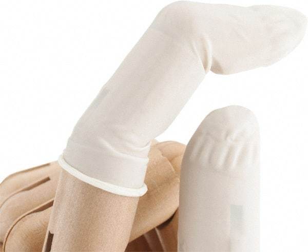 North - Size M, 2-3/4 Inch Long x 3 Mil Thick, Nitrile Antistatic Finger Cot - Powder Free, White - Americas Industrial Supply