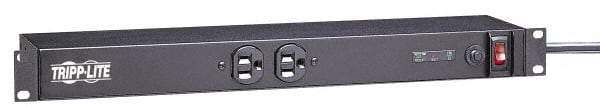 Tripp-Lite - 12 Outlets, 120 VAC20 Amps, 10' Cord, Power Outlet Strip - Floor, Keyhole Mount, 5-15 NEMA Configuration, 4" Strip - Americas Industrial Supply