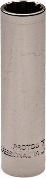 Proto - 1/4" Drive, 3/8" Socket, Spline Socket - 12 Points, 2" OAL - Americas Industrial Supply
