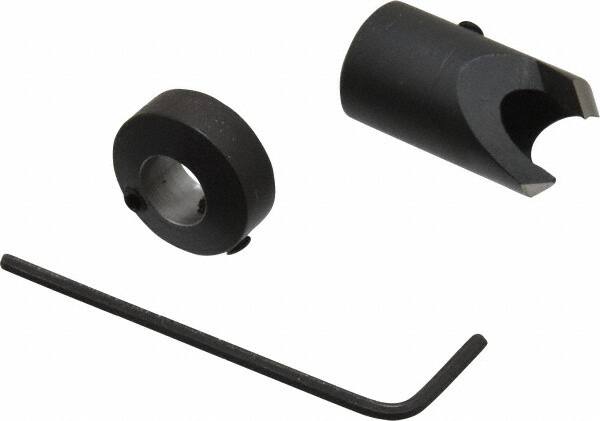 Vernon - 1/2" Cutter Diam, 19/64" Drill Compatibility, 1/4" Collar Thickness, Adjustable Depth Drill Countersink - Americas Industrial Supply