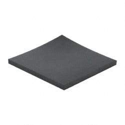 Made in USA - 12" Long, 12" Wide, 1" Thick, Buna-N Rubber Foam Sheet - 65 to 75 Durometer, Black, -40 to 212°F, 1,500 psi Tensile Strength, Stock Length - Americas Industrial Supply