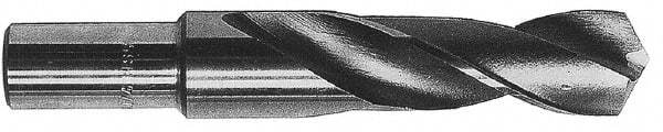Hertel - 2" Drill, 118° Point, Cobalt Silver Deming & Reduced Shank Drill Bit - Bright Finish, 6" OAL, Flats on Shank, 3" Flute Length - Americas Industrial Supply