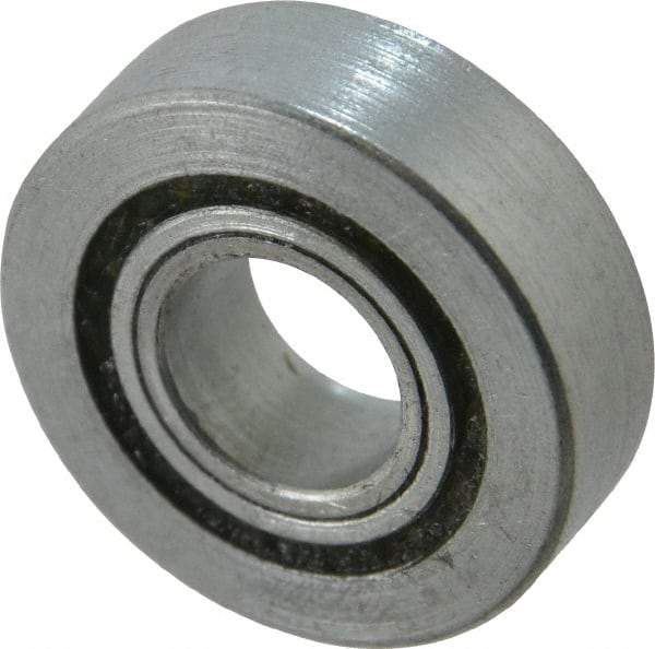 Value Collection - 1/2" Bore Diam, 1-1/4" OD, Open Unground Full Complement Radial Ball Bearing - 3/8" Wide, 1 Row, Round Bore, 533 Lb Dynamic Capacity - Americas Industrial Supply