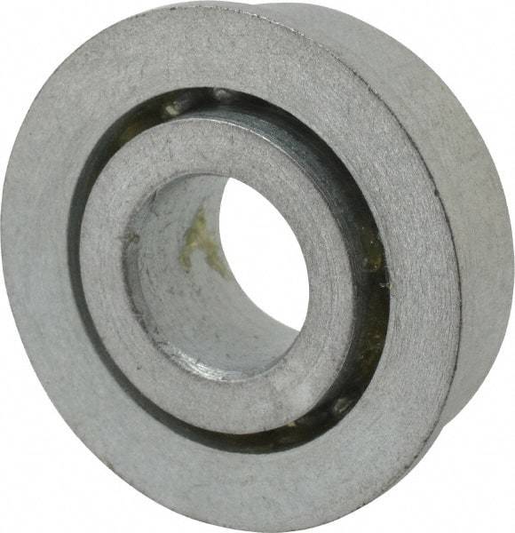 Value Collection - 3/8" Bore Diam, 29/32" OD, Open Unground Full Complement Radial Ball Bearing - With Flange, 1 Row, Round Bore, 356 Lb Dynamic Capacity - Americas Industrial Supply
