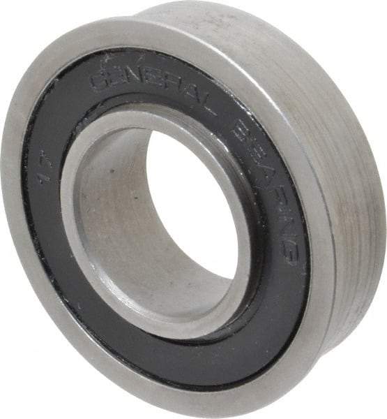 Value Collection - 1" Bore Diam, 2" OD, Double Seal Unground Retainer Type Radial Ball Bearing - With Flange, 1 Row, Round Bore, 1,749 Lb Dynamic Capacity - Americas Industrial Supply