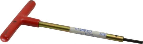 Made in USA - 9/64" Hex, T-Handle, Hex Key - 6" OAL, Chromalloy Steel, Inch System of Measurement - Americas Industrial Supply