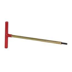 Made in USA - 1/4" Hex, T-Handle, Hex Key - 12" OAL, Chromalloy Steel, Inch System of Measurement - Americas Industrial Supply