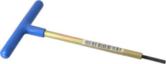 Made in USA - 4mm Hex, T-Handle, Hex Key - 6" OAL, Chromalloy Steel, Metric System of Measurement - Americas Industrial Supply