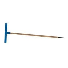 Made in USA - 2.5mm Hex, T-Handle, Hex Key - 12" OAL, Chromalloy Steel, Metric System of Measurement - Americas Industrial Supply