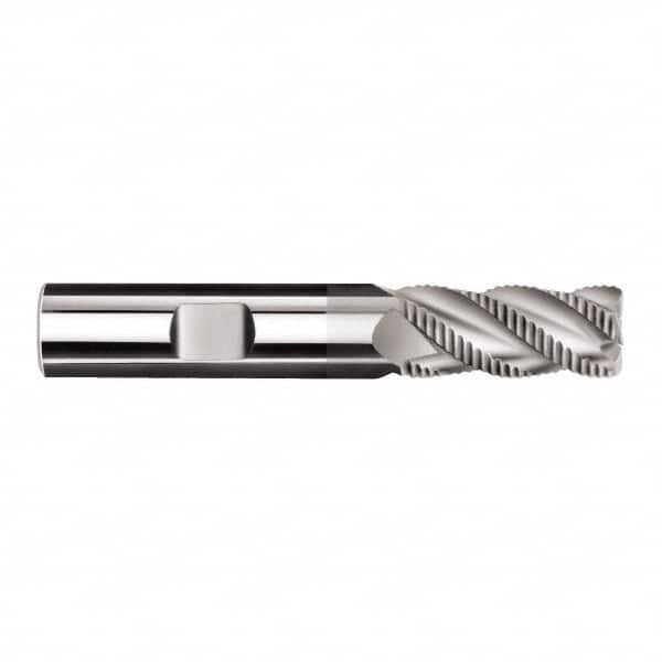 SGS - 10mm Diam, 22mm LOC, 3 Flute Solid Carbide 1.5mm Corner Radius Roughing End Mill - TiCN Finish, 72mm OAL, 10mm Shank Diam, Single End, Centercutting, 40° Helix - Americas Industrial Supply