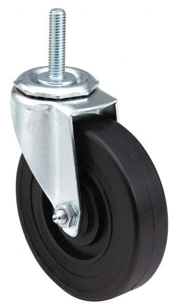 E.R. Wagner - 5" Diam x 1-1/4" Wide x 5-1/2" OAH Stem Mount Swivel Caster - Polyurethane, 280 Lb Capacity, Delrin Bearing, 1/2-13 x 1" Threaded Stem - Americas Industrial Supply