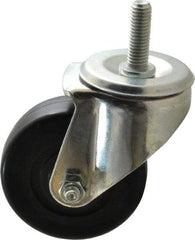 E.R. Wagner - 3-1/2" Diam x 1-1/4" Wide x 4-1/2" OAH Stem Mount Swivel Caster - Soft Rubber, 155 Lb Capacity, Delrin Bearing, 1/2-13 x 1-1/2" Threaded Stem - Americas Industrial Supply