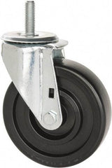E.R. Wagner - 5" Diam x 1-3/8" Wide x 6-1/8" OAH Stem Mount Swivel Caster - Polyolefin, 300 Lb Capacity, Delrin Bearing, 1/2-13 x 1-1/2" Threaded Stem - Americas Industrial Supply