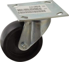 E.R. Wagner - 4" Diam x 1-3/8" Wide x 5-1/16" OAH Top Plate Mount Swivel Caster - Polyolefin, 300 Lb Capacity, Roller Bearing, 3-3/4 x 4-5/8" Plate - Americas Industrial Supply