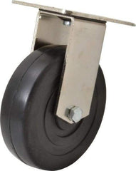 E.R. Wagner - 5" Diam x 1-3/8" Wide x 6-3/8" OAH Top Plate Mount Rigid Caster - Soft Rubber, 240 Lb Capacity, Delrin Bearing, 3-1/8 x 4-1/8" Plate - Americas Industrial Supply