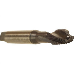 Emuge - 1/4-20 UNC 3 Flute 3BX Modified Bottoming Spiral Flute Tap - Cobalt, TiCN Finish, 3.15" OAL, Right Hand Flute, Right Hand Thread, Series Rekord D - Americas Industrial Supply