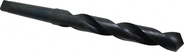 Interstate - 1-25/64", 4MT 118° Point High Speed Steel Taper Shank Drill Bit - Oxide Finish, 9" Flute Length, 14-5/8" OAL, Spiral Flute - Americas Industrial Supply