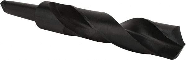 Interstate - 2-7/8", 5MT 118° Point High Speed Steel Taper Shank Drill Bit - Oxide Finish, 10" Flute Length, 17-3/8" OAL, Spiral Flute - Americas Industrial Supply
