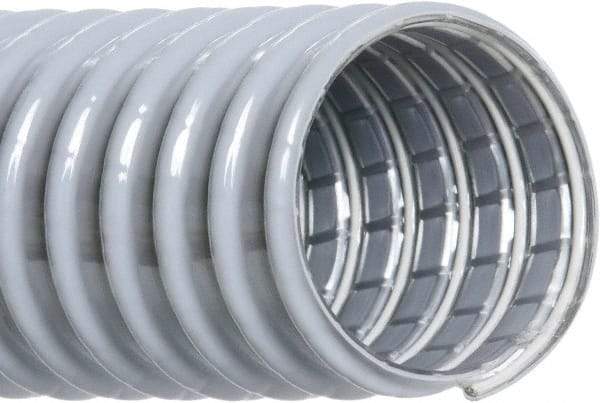 Hi-Tech Duravent - 1-1/4" ID, 27 Hg Vac Rating, 45 psi, PVC Vacuum & Duct Hose - 50' Long, Gray, 7/8" Bend Radius, -20 to 150°F - Americas Industrial Supply