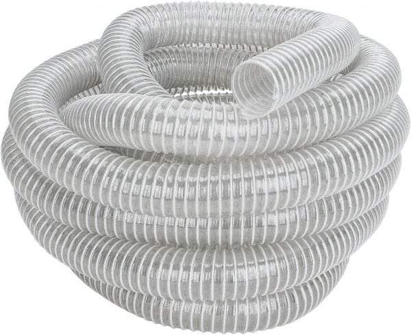 Hi-Tech Duravent - 1-1/2" ID, 26 Hg Vac Rating, 10 psi, Polyurethane Vacuum & Duct Hose - 25' Long, Clear, 1-1/2" Bend Radius, -40 to 200°F - Americas Industrial Supply