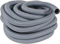 Hi-Tech Duravent - 1-1/2" ID, 26 Hg Vac Rating, 35 psi, PVC Vacuum & Duct Hose - 50' Long, Gray, 1-1/8" Bend Radius, -20 to 150°F - Americas Industrial Supply