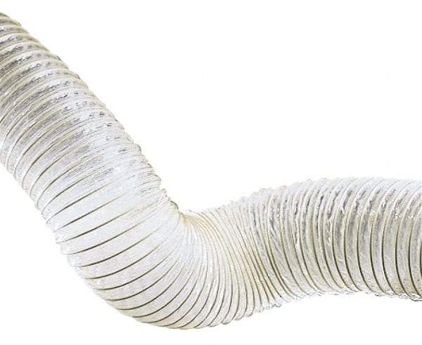 Hi-Tech Duravent - 8" ID, 10 Hg Vac Rating, 11 psi, Polyurethane Vacuum & Duct Hose - 25' Long, Clear, 7-1/4" Bend Radius, -60 to 180°F - Americas Industrial Supply