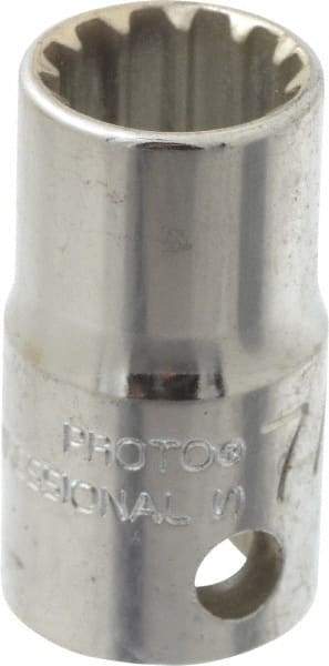 Proto - 3/8" Drive, 7/16" Socket, Spline Socket - 12 Points, 1-1/16" OAL - Americas Industrial Supply