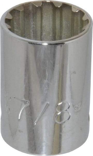 Proto - 1/2" Drive, 7/8" Socket, Spline Socket - 12 Points, 1-9/16" OAL - Americas Industrial Supply